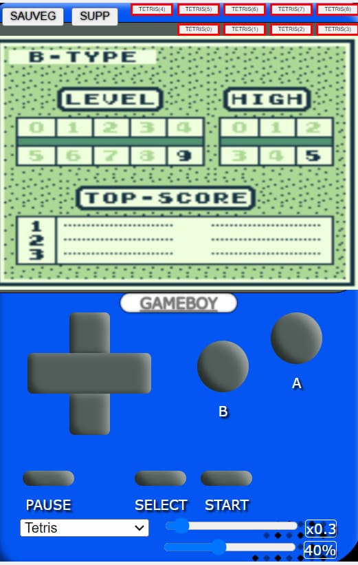 Projet web Gameboy sur Smartphone - montrezvous.net - jeu Tetris